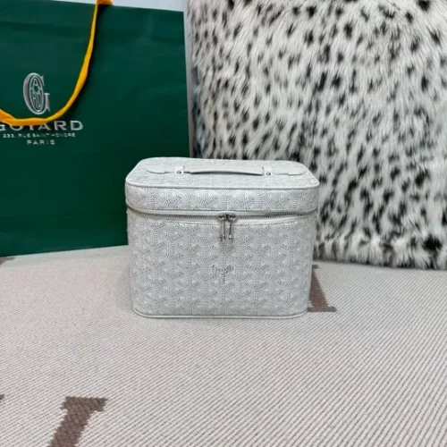 Goyard Saigon PM Chevron Canvas Classic Trunk Top Handle Bag - Image 1