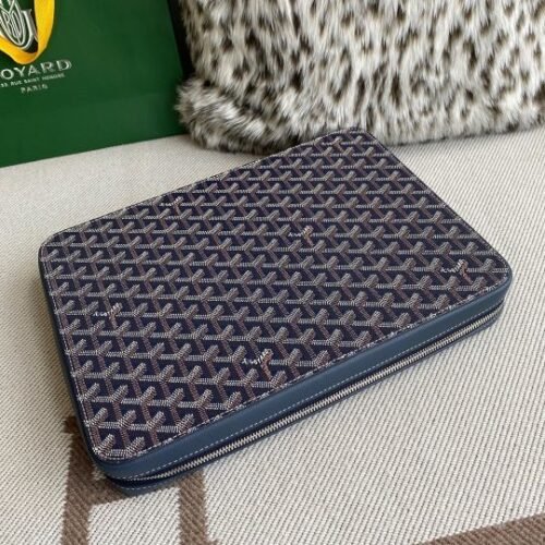 Goyard Monte Carlo Heritage Trunk Detail Goyardine Canvas Clutch - Image 5