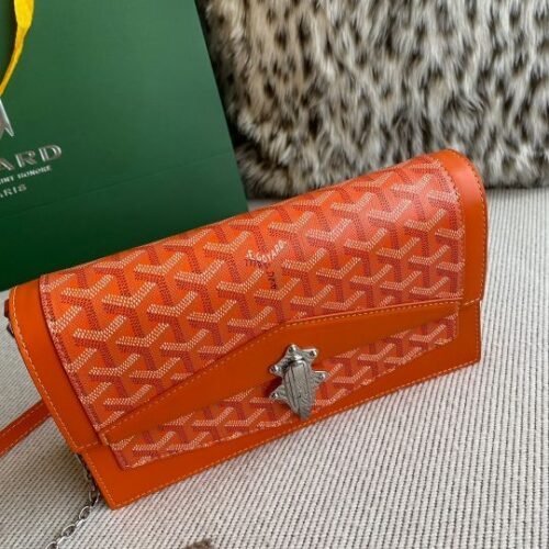 Goyard Duchesse Marie Caroline Chevron Goyardine Canvas Evening Chain Bag - Image 5