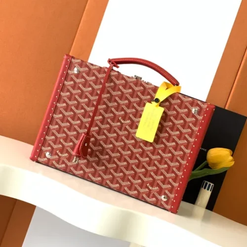 Goyard Saigon PM Chevron Canvas Iconic Trunk Top Handle Bag - Image 5