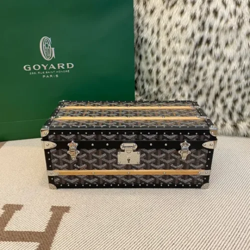 Goyard Saigon PM Chevron Canvas Heritage Trunk Top Handle Bag - Image 1